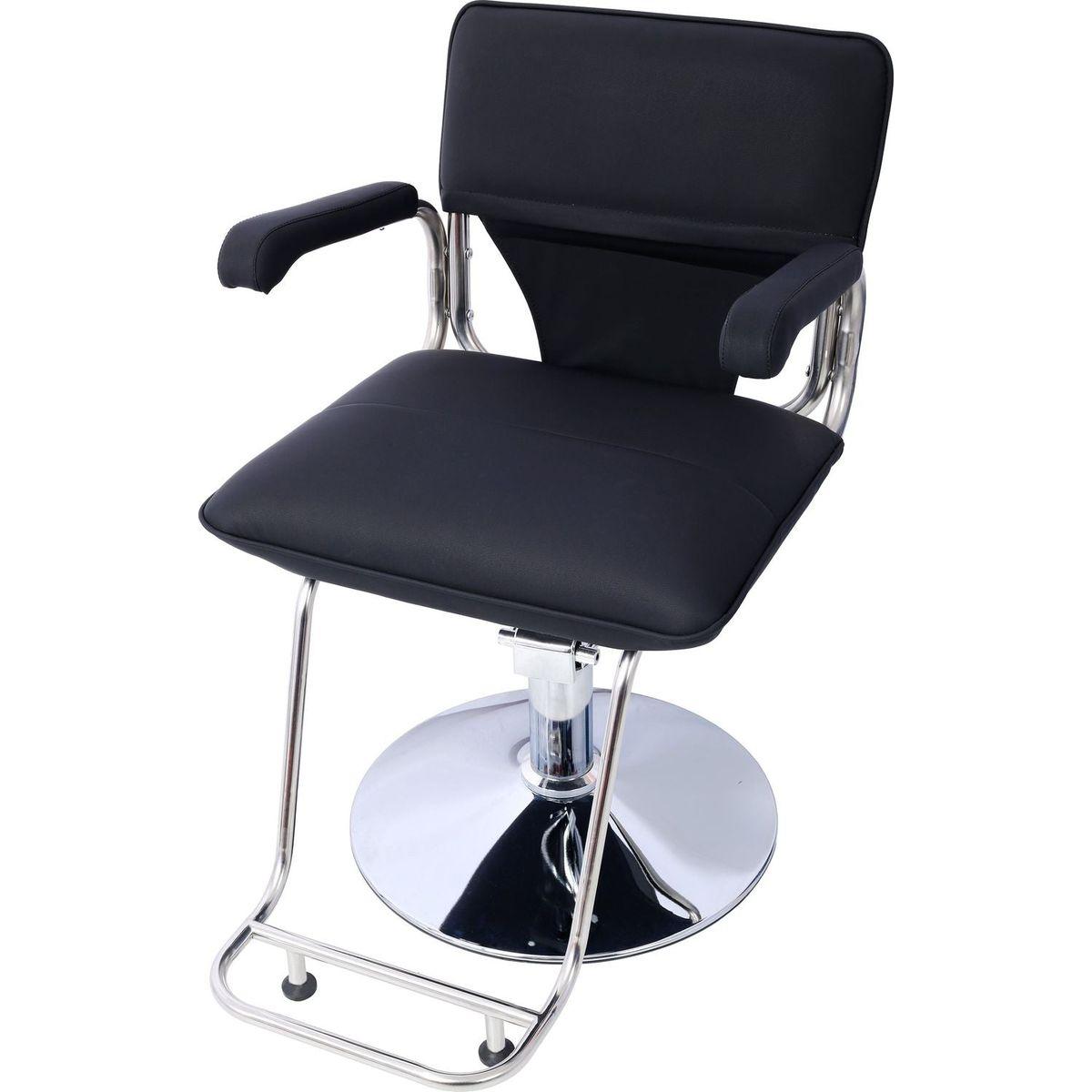 Stainless steel frame,Fashion style Hair Salon Chair Styling Heavy Duty Hydraulic Pump Barber Chair Beauty Shampoo Barbering Chair for Hair Stylist Women Man,with Barber Cape (Black)