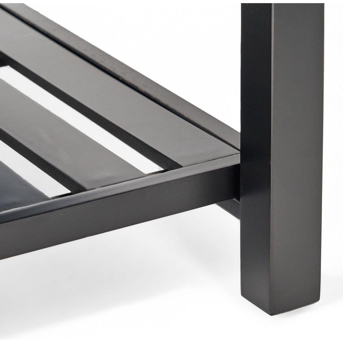 SQUARE OTTOMAN WITH STORAGE AND BOTTOM RACK