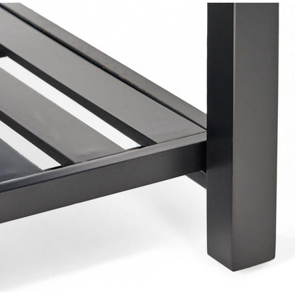 SQUARE OTTOMAN WITH STORAGE AND BOTTOM RACK