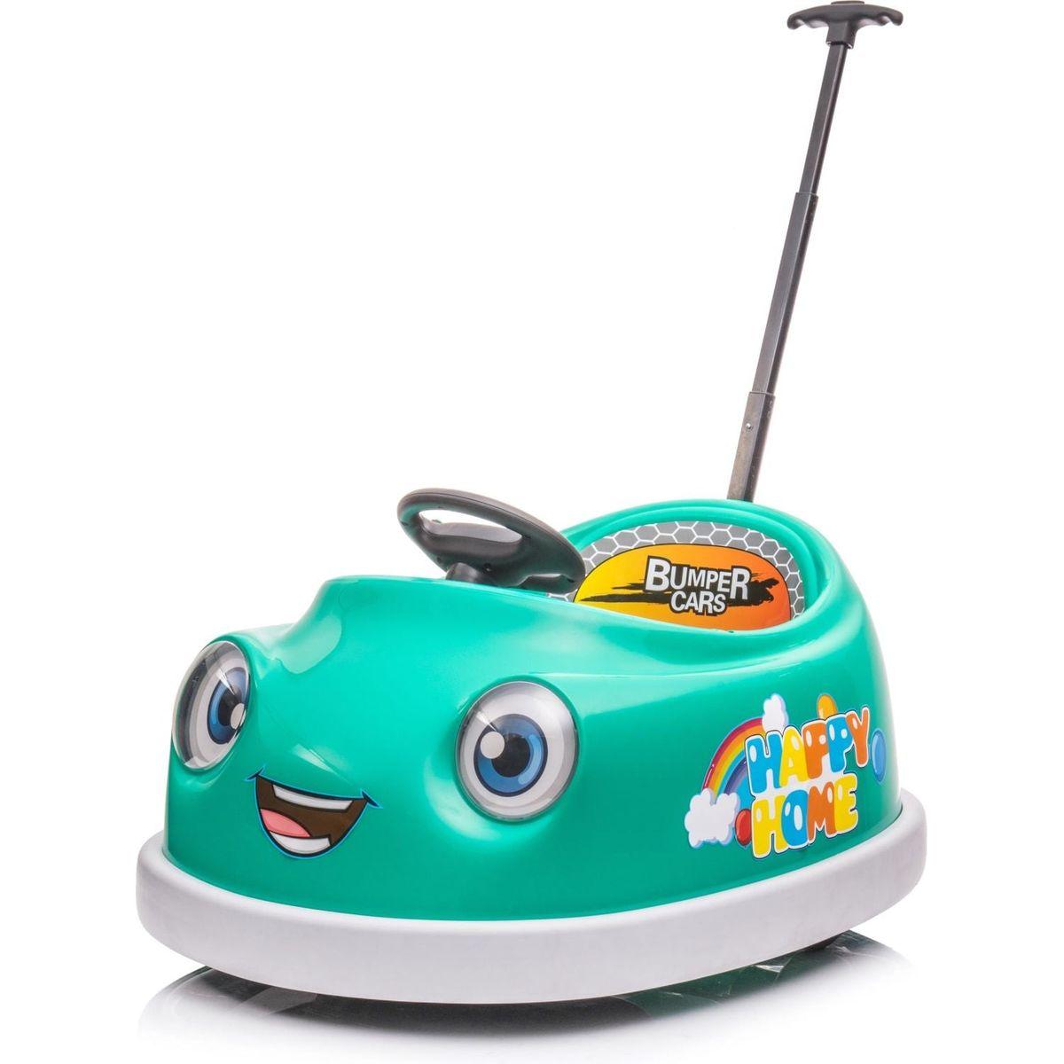 Bumper Car for Kids, 12v Dual Drive 1-6 Years Old Children's Electric Car with Pushrod Dinner Plate USB BT Music Rocking Horse Mode Anti-Collision Bumper Ride on Car