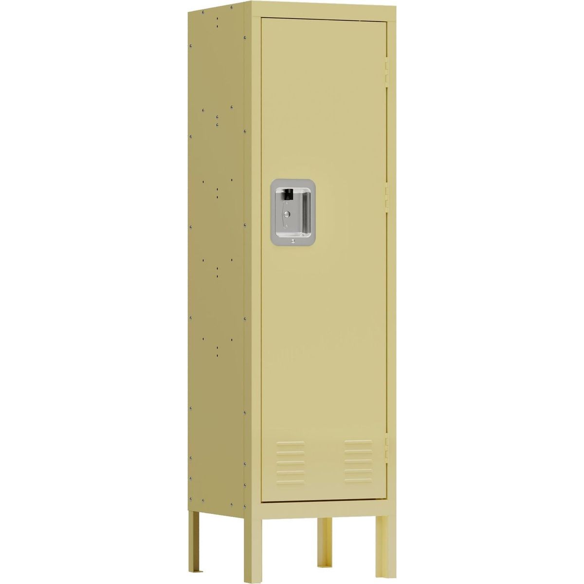 1 Door Tall Single Metal Locker-Retro Style Storage Cabinet--Industrial Furniture--For Living Room/Bedroom/Storage Room/Gym/School--Yellow