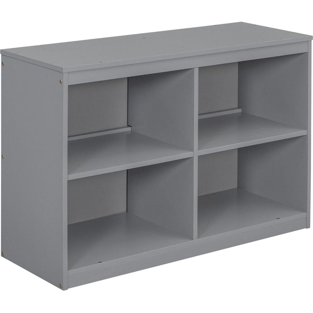 Twin Size Loft Bed with Retractable Writing Desk and 4 Drawers, Wooden Loft Bed with Lateral Portable Desk and Shelves, Gray