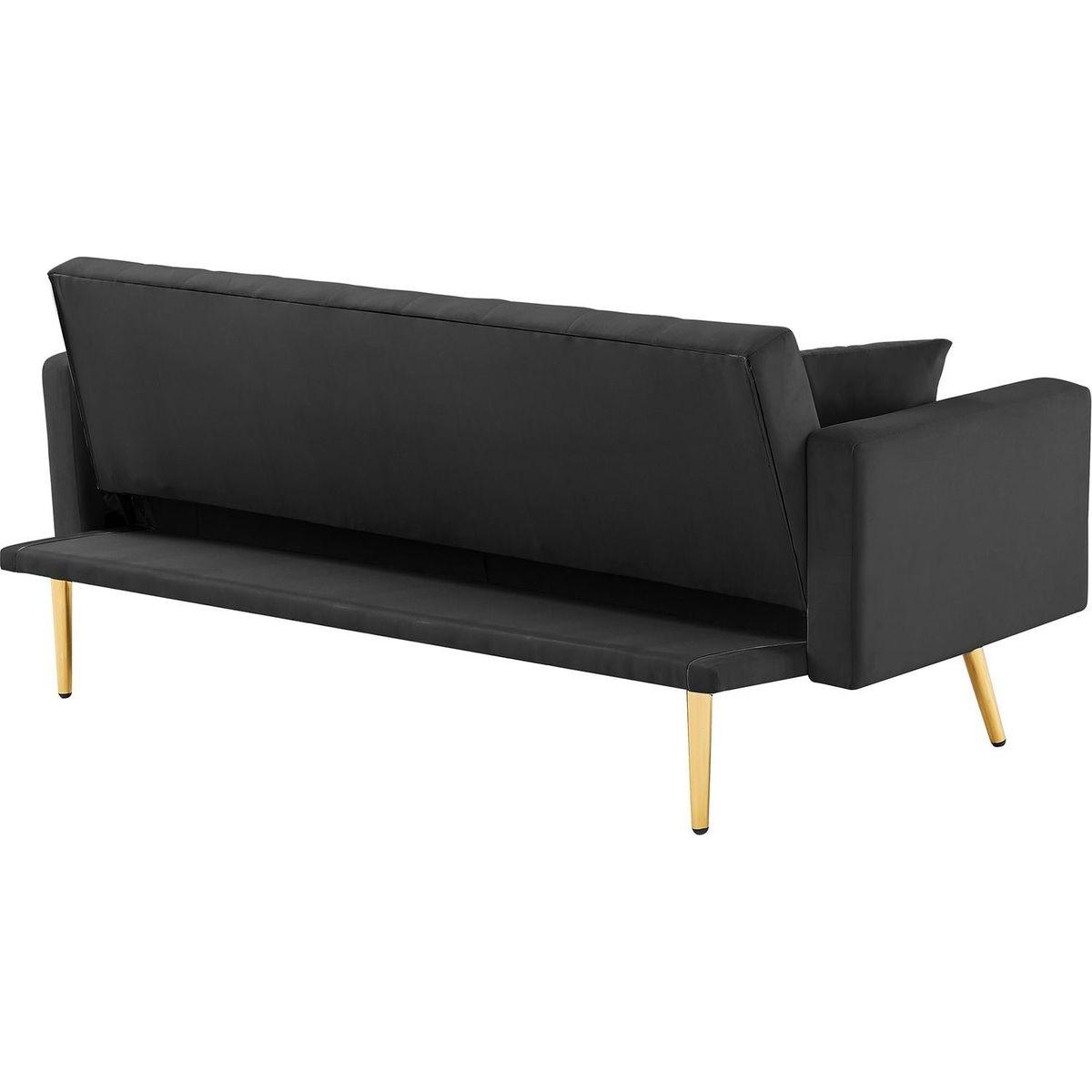 BLACK Convertible Folding Futon Sofa Bed, Sleeper Sofa Couch for Compact Living Space.