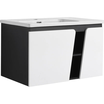 32' Floating Wall-Mounted Bathroom Vanity With Single Sink,& Soft-Close Cabinet Door