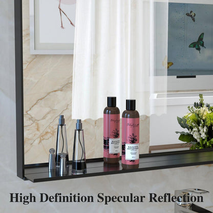 60"x40" Oversized Modern Rectangle Bathroom Mirror with Black Frame Decorative Large Wall Mirrors for Bathroom Living Room Bedroom Vertical or Horizontal Wall Mounted mirror with Aluminum Frame