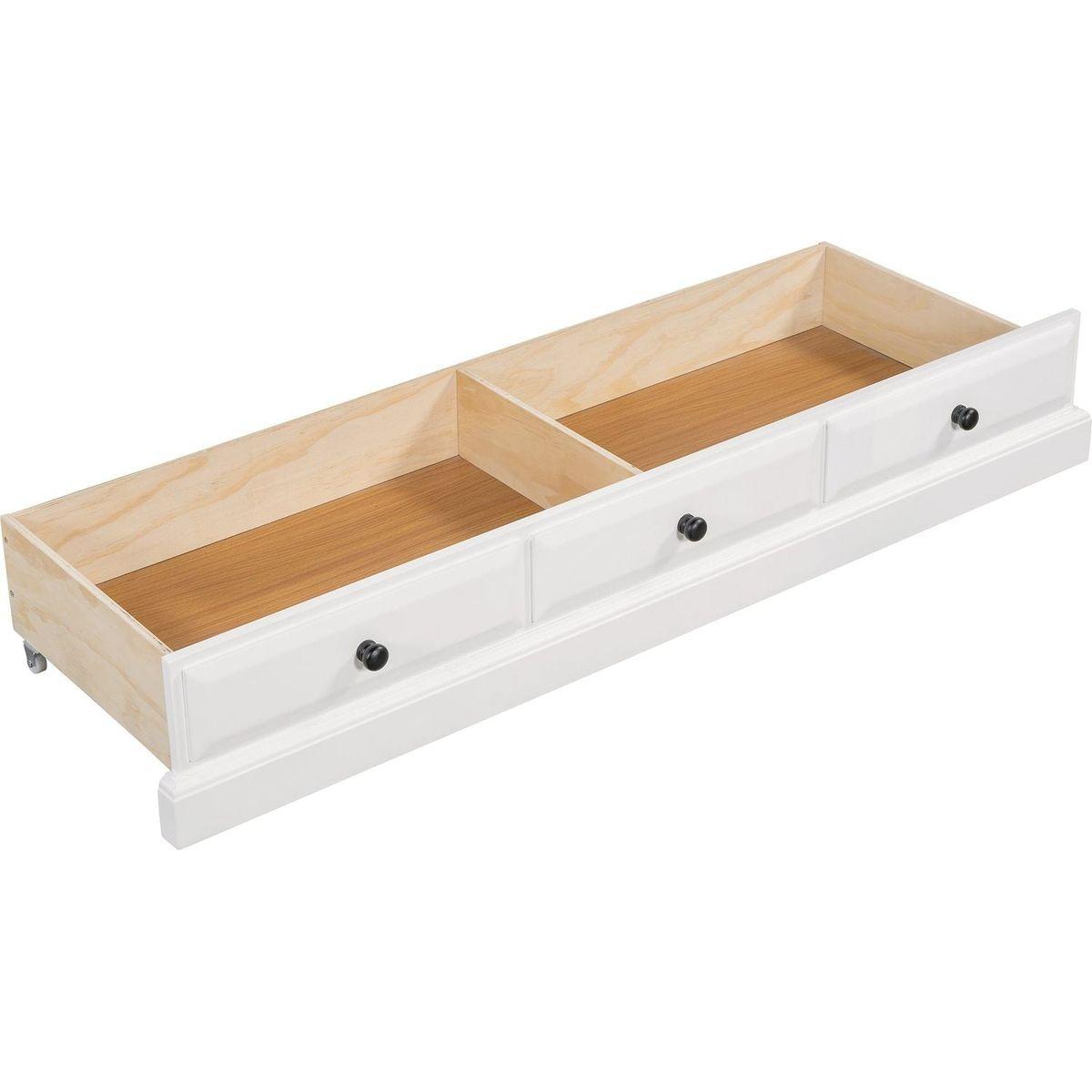 Solid Pine Murphy Bed Chest Cube Cabinet Bed with Charging Station and Large Storage Drawer for Home Office or Small Room,Full,White