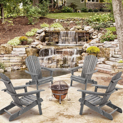 Wood Lounge Patio Chair for Garden Outdoor Wooden Folding Adirondack Chair Set of 2 Solid Cedar Wood Lounge Patio Chair for Garden, Lawn, Backyard