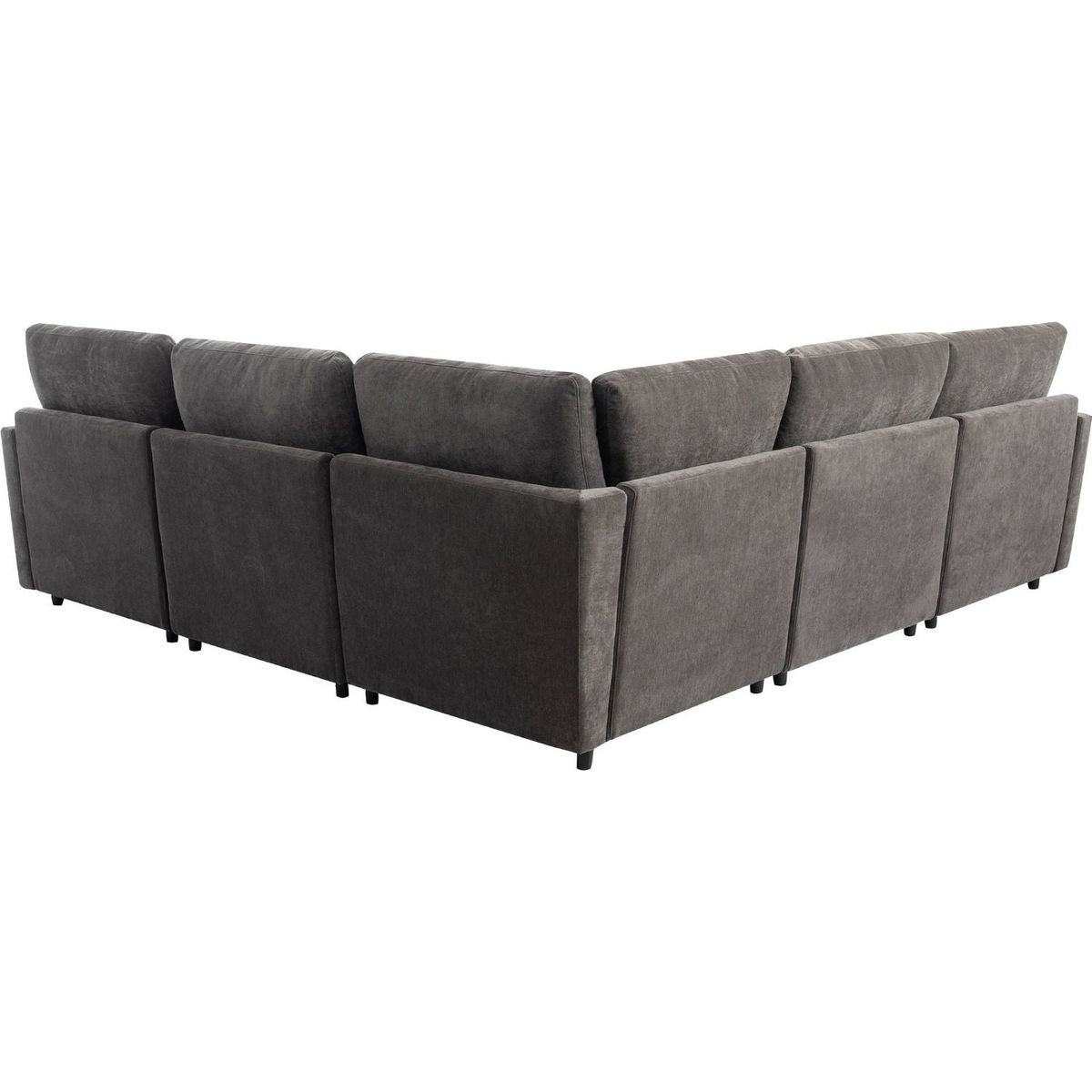 Modern Large U-Shape Sectional Sofa, with Removable Ottomans for Living Room (6-Seater)