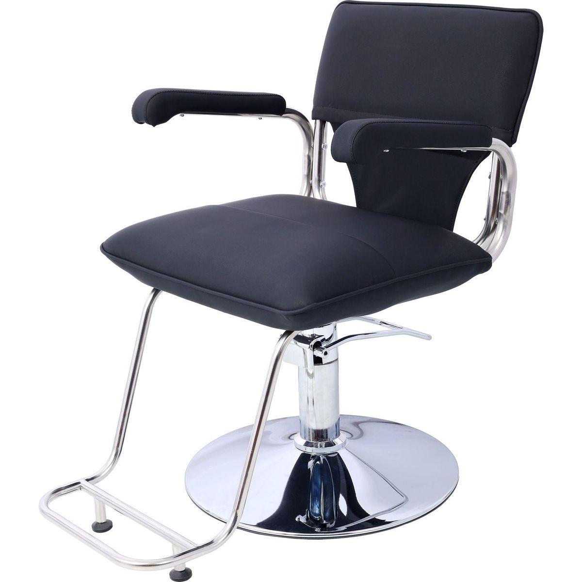 Stainless steel frame,Fashion style Hair Salon Chair Styling Heavy Duty Hydraulic Pump Barber Chair Beauty Shampoo Barbering Chair for Hair Stylist Women Man,with Barber Cape (Black)