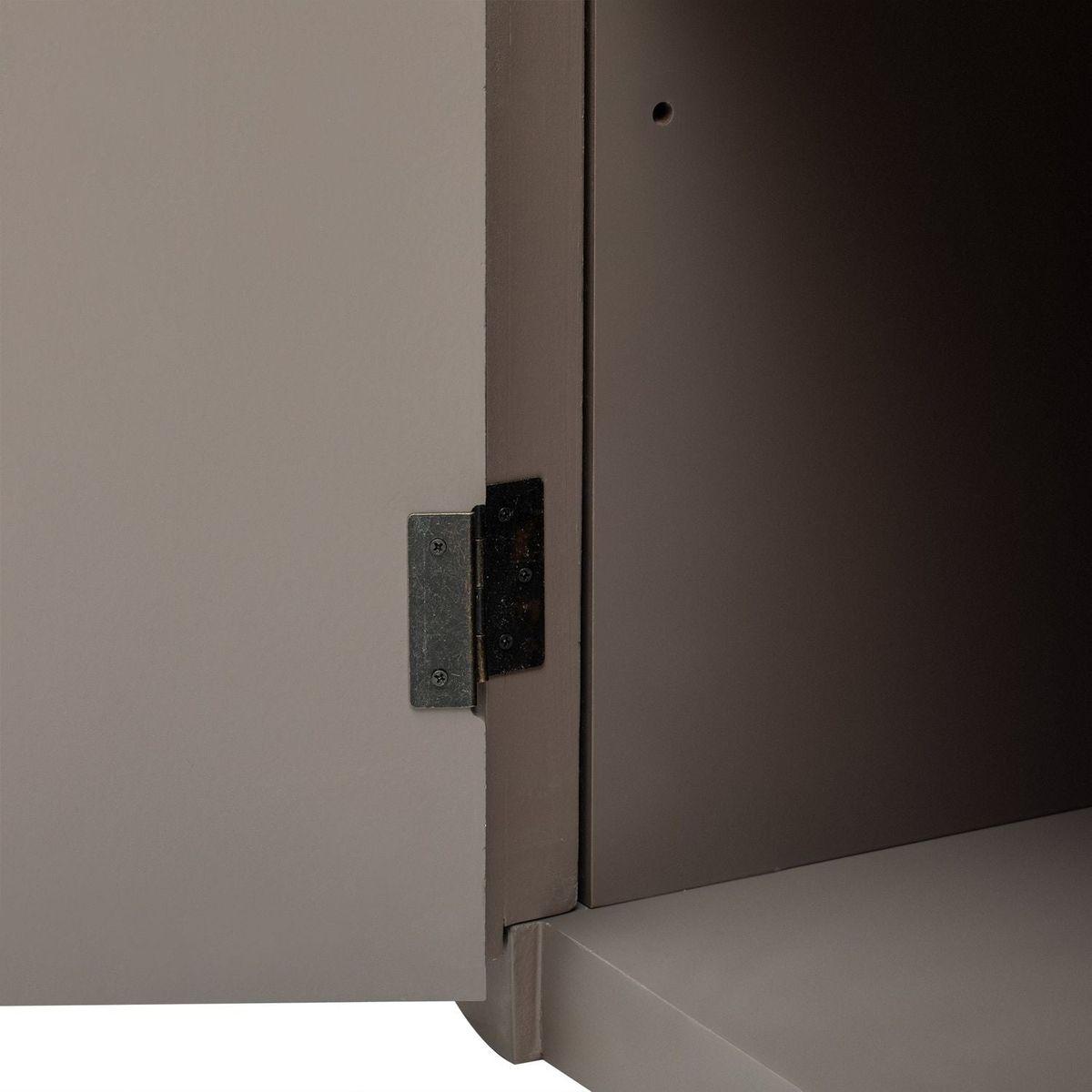 Vertical Striped Door Storage Cabinet with Metal Handles, Adjustable, Suitable for Study, Entryway and Living Room