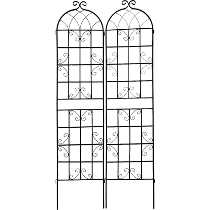 4 Pack Metal Garden Trellis 86.7" x 19.7" Rustproof Trellis for Climbing Plants Outdoor Flower Support Black
