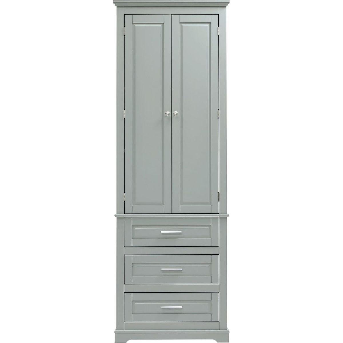 Tall Storage Cabinet with Three Drawers for Bathroom/Office, Grey