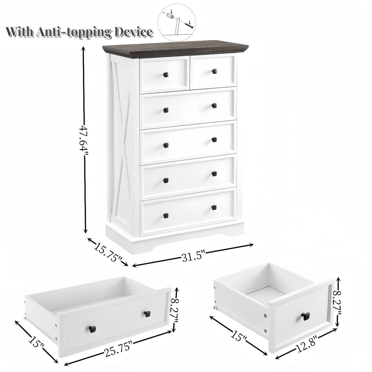 6 Drawer Dresser,6 Drawers cabinet Tall Chest of Drawers Closet Organizers Storage Clothes, cabinet of 6 drawers Living Room