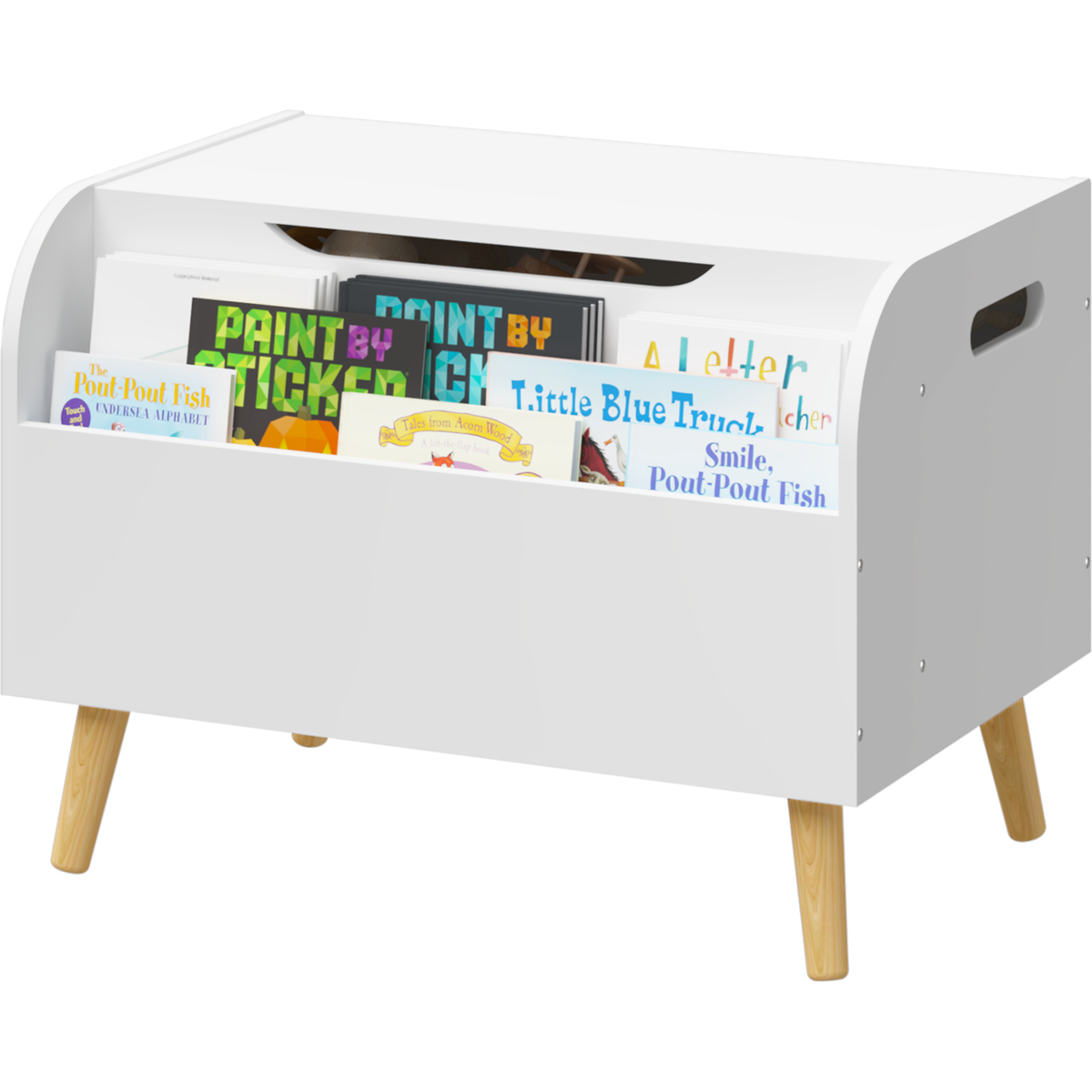Multipurpose Toy Box with Bookshelf in White (23.62