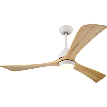 52" Ceiling Fan with Lights Remote Control,Quiet DC Motor 3 Blade Ceiling Fans 6 Speed Levels,Reversible Ceiling Fan, for Patio Living Room, Bedroom, Office,Indoor.(White +Natural)