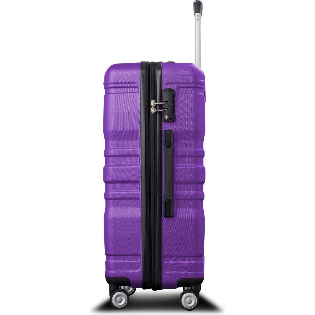 Luggage Sets New Model Expandable ABS Hardshell 3pcs Clearance Luggage Hardside Lightweight Durable Suitcase sets Spinner Wheels Suitcase with TSA Lock 20"24"28"(purple)