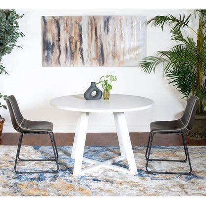 Varna 3-Piece Round Dining Set, Trestle Dining Table with 2 Stylish Chairs