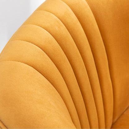 Elon Contemporary Velvet Upholstered Accent Chair, Gold