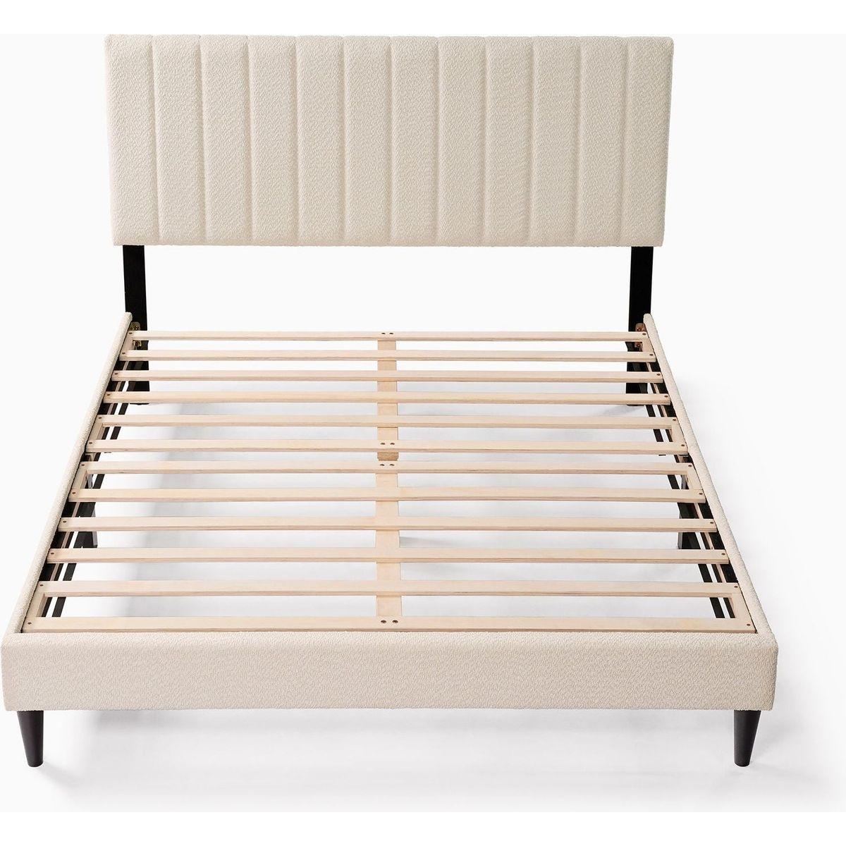 Dove Tufted Upholstered Platform Bed - Pearl White - Queen