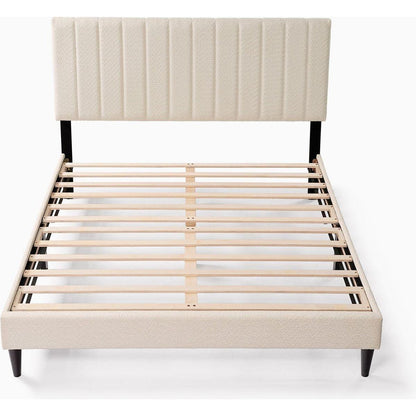 Dove Tufted Upholstered Platform Bed - Pearl White - Queen