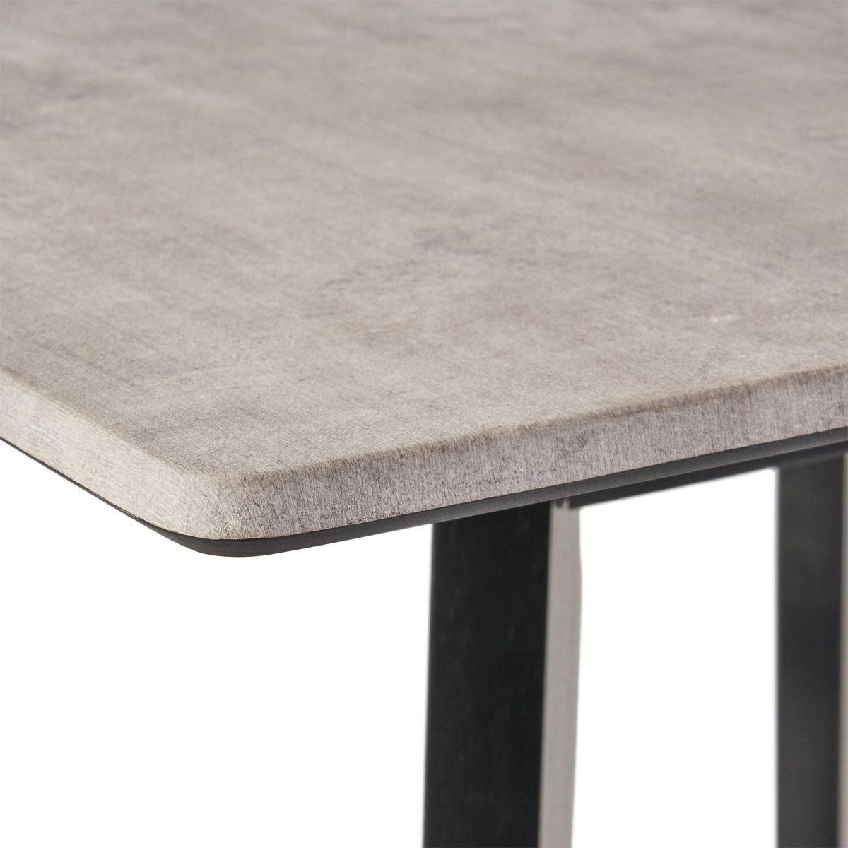 Modern Bar Height 42" Dining Table, Rubberwood Legs and Laminate Table Top, Gray Finish, Black