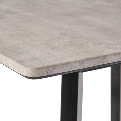 Modern Bar Height 42" Dining Table, Rubberwood Legs and Laminate Table Top, Gray Finish, Black