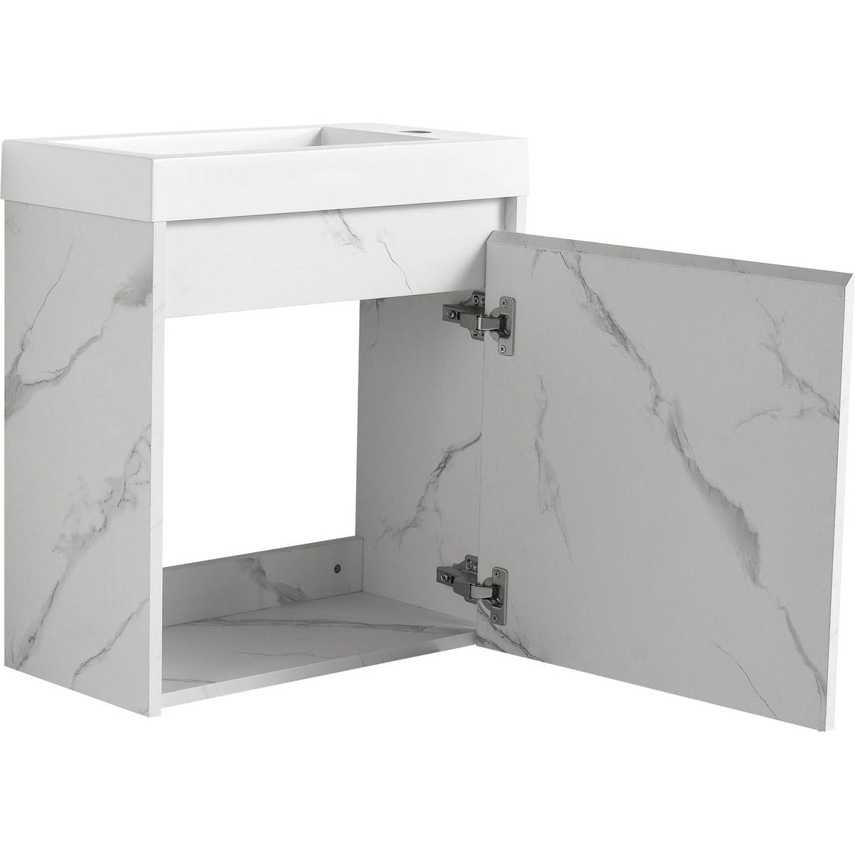 20" Floating Wall-Mounted Bathroom Vanity with Resin Sink & Soft-Close Cabinet Door