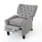 Modern Light Grey Fabric Push Back Recliner