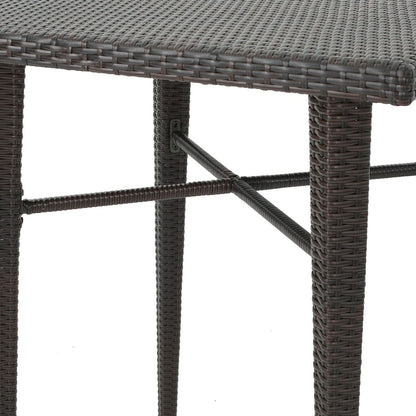 32" SQUARE WICKER BAR TABLE