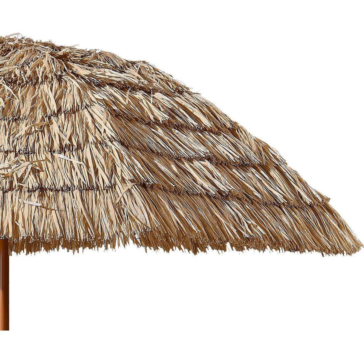 8'Thatch Patio Tiki Umbrella Tropical Palapa Raffia Tiki Hut Hawaiian Hula Beach Umbrella,Straw umbrella