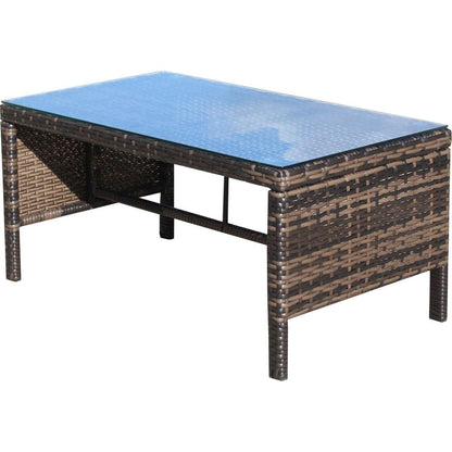 Outdoor patio Furniture 1 Coffee Table with clear tempered glass