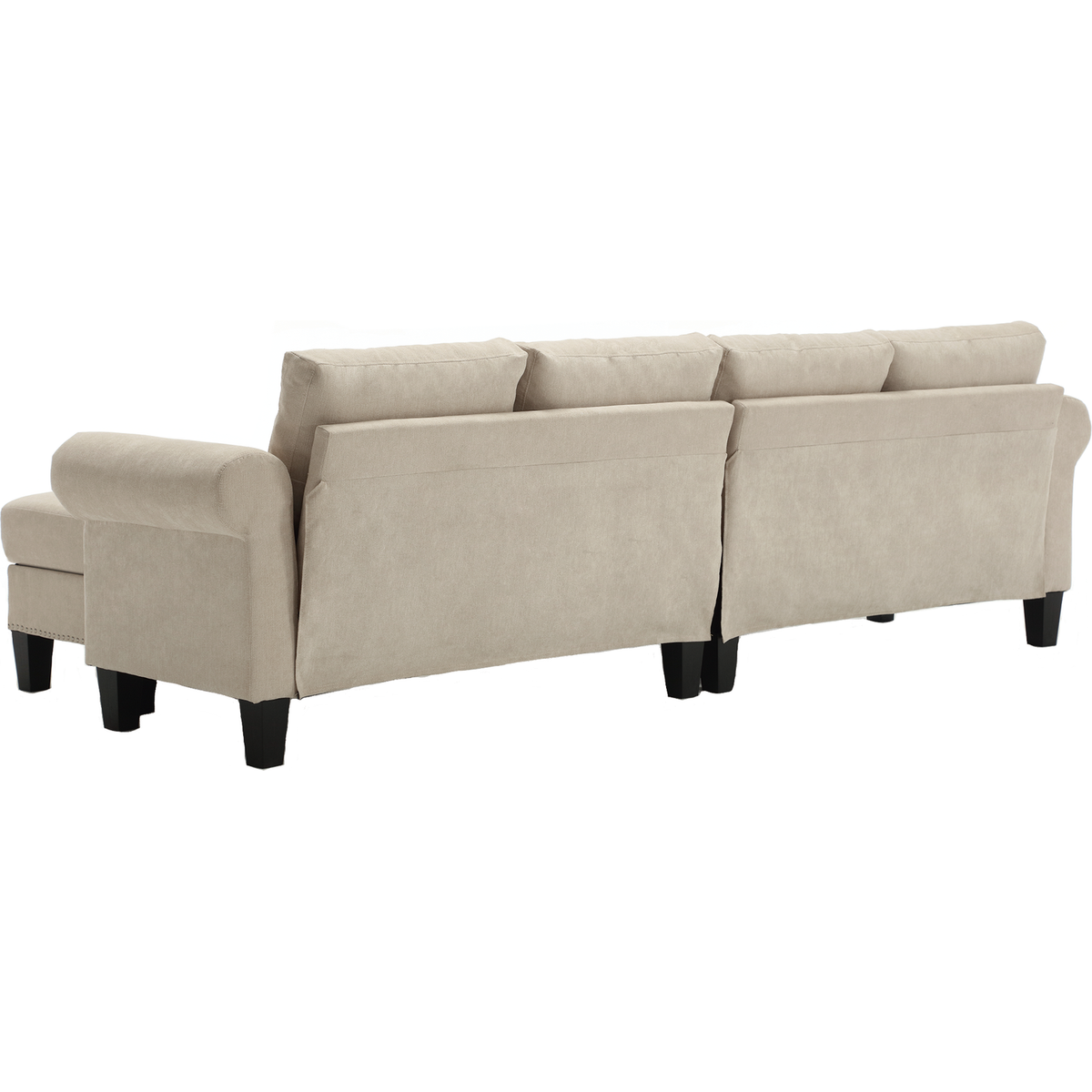 Convertible Sectional Sofa with Storage,L-shaped sofa,Four-seater sofa,Modern Linen Fabric Sectional Couches for Living Room, Beige