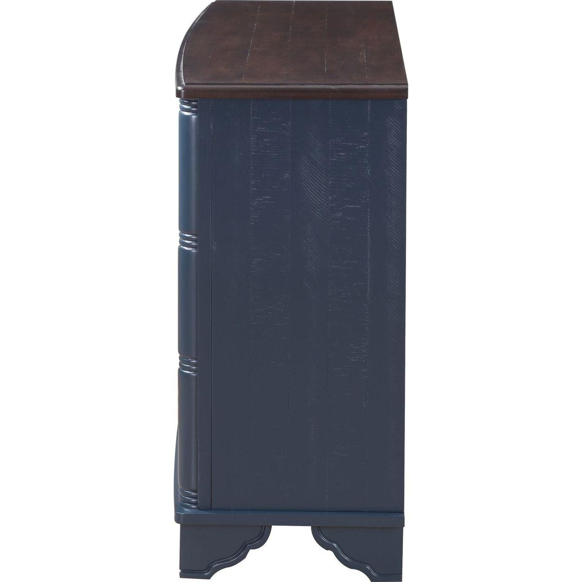 40" Console Table with Storage Shelf, Retro Entryway Table with Adjustable Storage Shelf, Sofa Couch Table for Hallway, Entry Way, Living Room, Foyer, Navy Blue and Brown Top