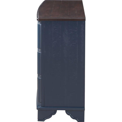 40" Console Table with Storage Shelf, Retro Entryway Table with Adjustable Storage Shelf, Sofa Couch Table for Hallway, Entry Way, Living Room, Foyer, Navy Blue and Brown Top