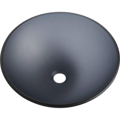 Tempered Glass Matte Bathroom Vessel Sink, Round Bathroom Basin (Tempered Glass Matt Gray)