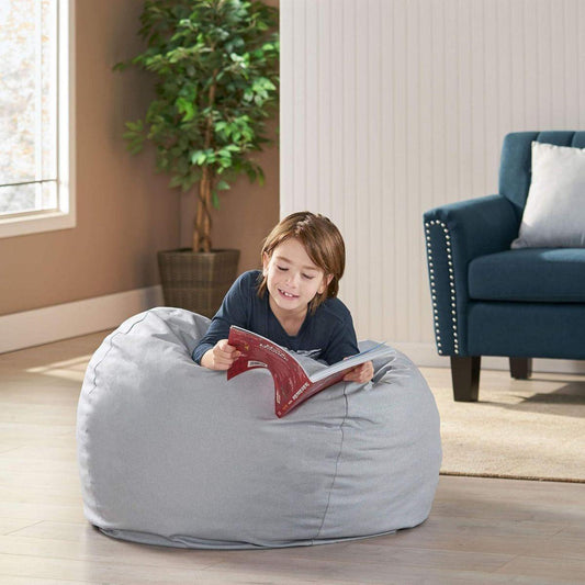 Chrisholm Light Grey Bean Bag (25 in. x 34 in. x 34 in.)