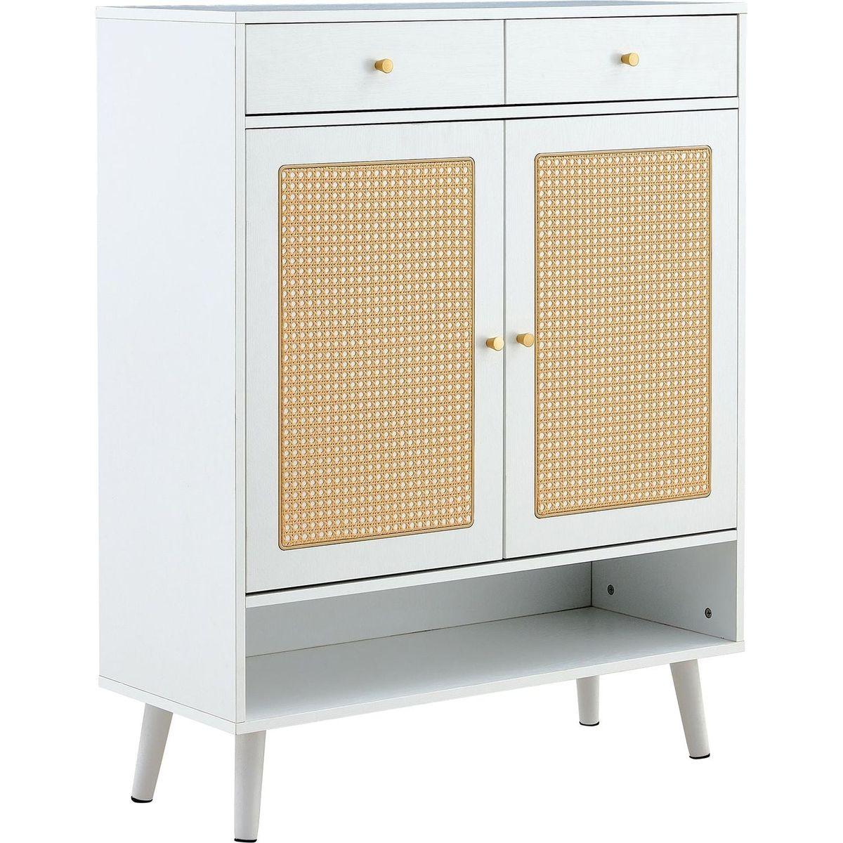 Modern minimalist storage cabinet, rattan shoe cabinet, bed top cabinet. Beautiful shape, suitable for corridors and living rooms.