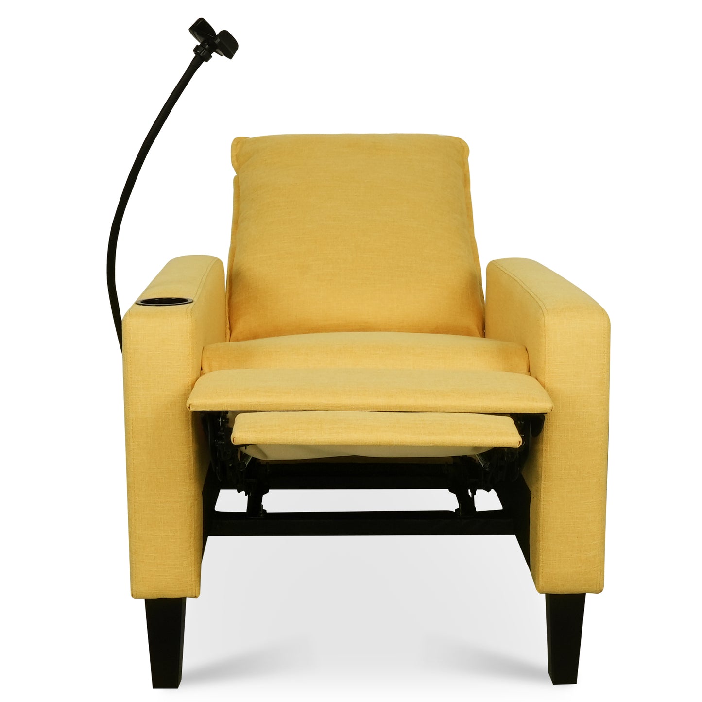 Recliner Chairs for Adults, Adjustable Recliner Sofa with Mobile Phone Holder & Cup Holder, Modern Reclining Chairs Fabric Push Back Recliner Chairs for Living Room, Bedroom, YELLOW