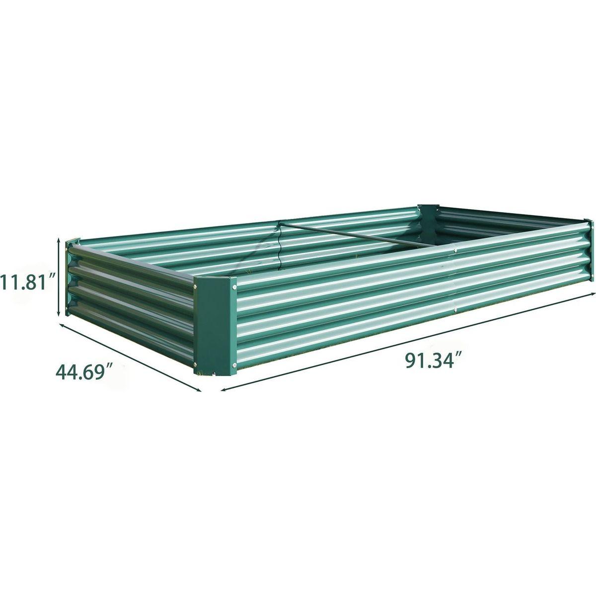 Raised Garden Bed Kit - Metal Raised Bed Garden 7.6x3.7x0.98ft for Flower Planters, Vegetables Herb Green