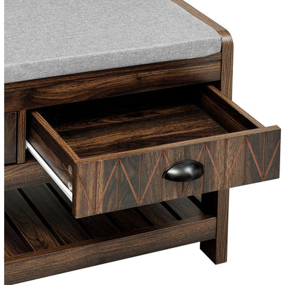 Hall Tree with 6 Hooks and Hinged Lid, Coat Hanger, Entryway Bench, Storage Bench, 3-in-1 Design, 69INCH, for Entrance, Hallway