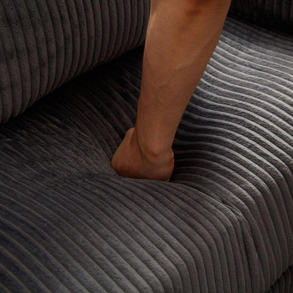 {NEW ARRIVAL} Oversized Modular Sectional Sofa Couches Set,Corduroy Upholstered Deep Seat Comfy Sofa for Living Room,Dark Gray