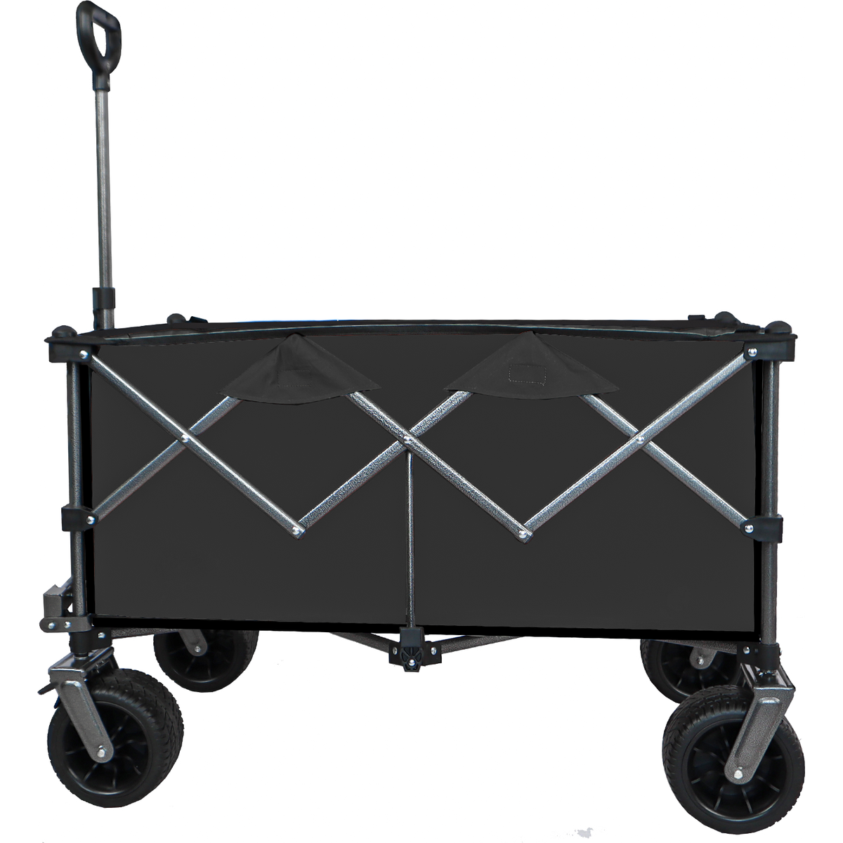 Collapsible Folding Wagon, Push Pull Foldable Beach Wagon Cart