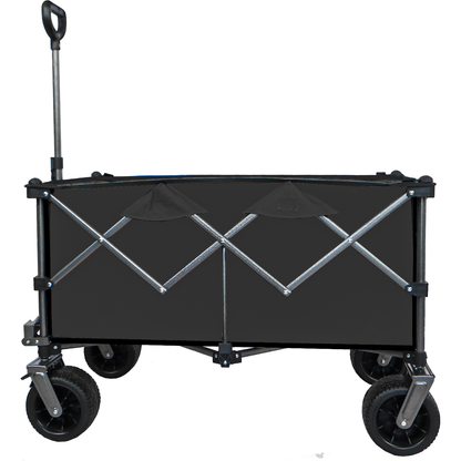 Collapsible Folding Wagon, Push Pull Foldable Beach Wagon Cart