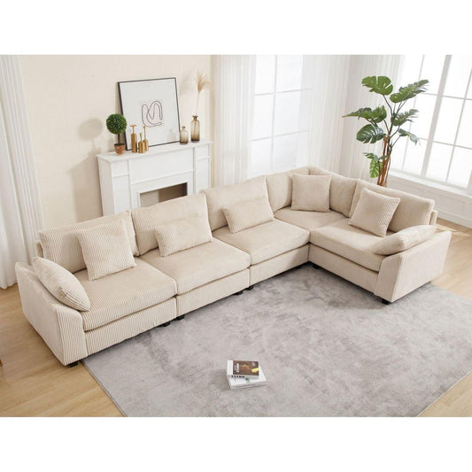 {NEW ARRIVAL} Oversized Modular Sectional Sofa, Convertible Sectional Sofa, Corduroy for Living Room, Beige