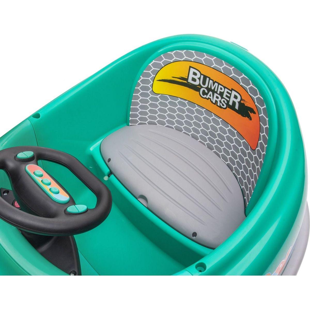 Bumper Car for Kids, 12v Dual Drive 1-6 Years Old Children's Electric Car with Pushrod Dinner Plate USB BT Music Rocking Horse Mode Anti-Collision Bumper Ride on Car