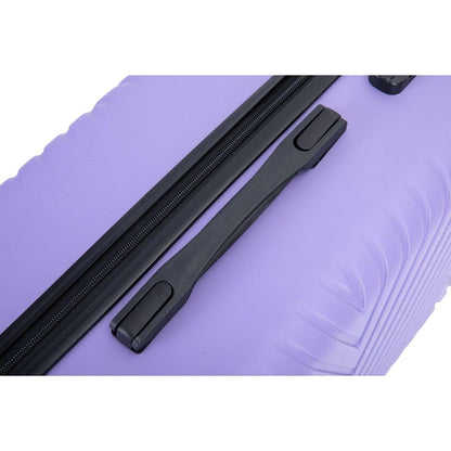 luggage 4-piece ABS lightweight suitcase with rotating wheels, 24 inch and 28 inch with TSA lock, (16/20/24/28) LIGHT PURPLE