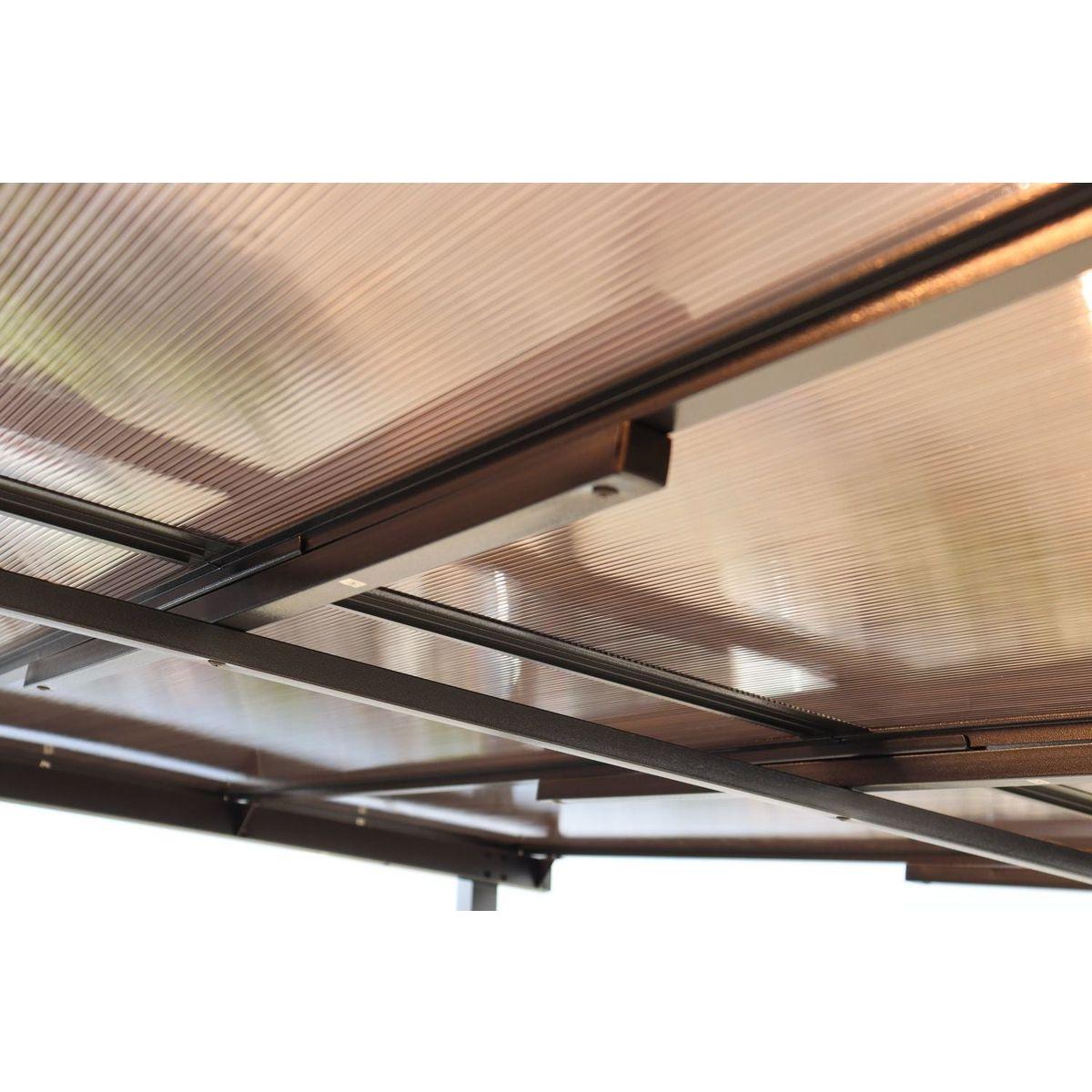 10' x 12' Outdoor Pergola Gazebo,Wall-Mounted Lean to Metal Awning Gazebo with Roof,Large Heavy Duty for Patio,Decks,Backyard