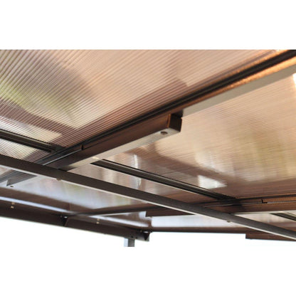 10' x 12' Outdoor Pergola Gazebo,Wall-Mounted Lean to Metal Awning Gazebo with Roof,Large Heavy Duty for Patio,Decks,Backyard