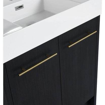 30 Inch Freestanding Bathroom Vanity with Resin Sink, With Soft Closing Door, KD-Package