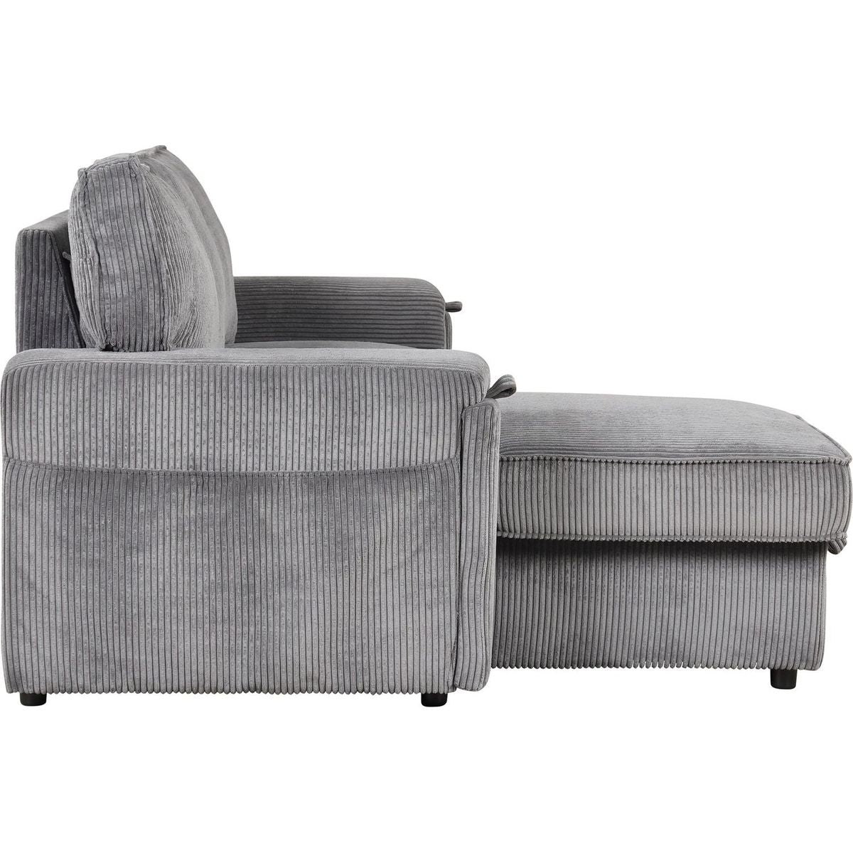 Upholstery Sleeper Sectional Sofa with Storage Bags and 2 cup holders on Arms